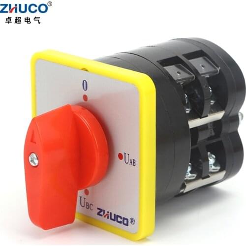 ZHUCO LW5D-16/YH2.2 16A Four Position Two Pole Three-Phase Voltmeter Conversion Rotary Selector Control Changeover Cam Switch
