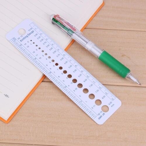 1pc Profession Knitting Needle Gauge DIY Sewing Quilting Tools Patchwork Ruler Plastic Ruler Guage 16x4cm Sewing Tool