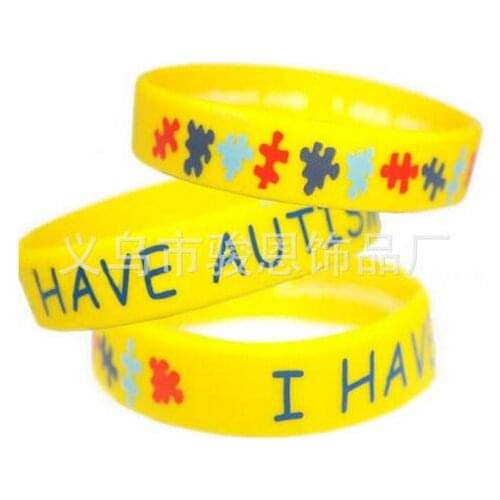 1PC I Have AUTISM Wristbands Alert Medical ID Silicone Bracelet Emergency Cuff