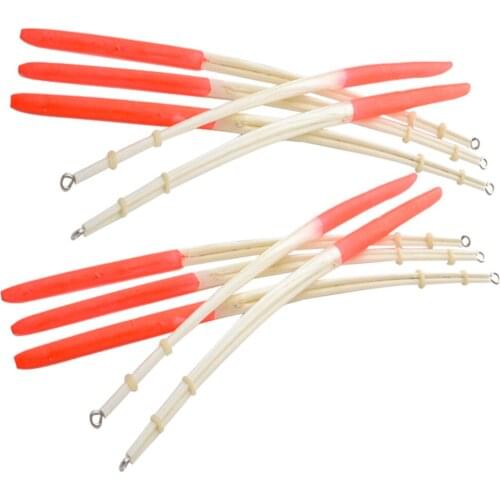 10pcs/lot 2 Colours Peacock Feather Float Hard Tail Type Fishing Float Bobber with Rings for Fishing Enthusiasts