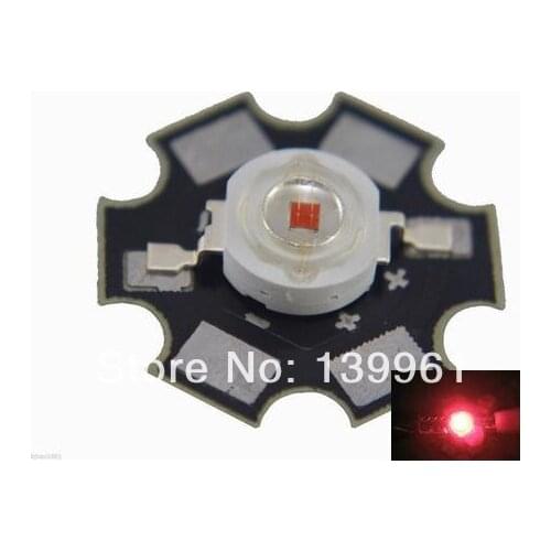 10PCS 3W High Power Red LED Emitter 610-630nm 70lm with 20mm Star Base