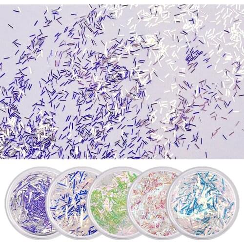 6Pcs Aurora Nail Glitter Flakes Set 3D Holographic Sequins Charm Lace Holo Blue Light Manicure Decorations For DIY Nail Art