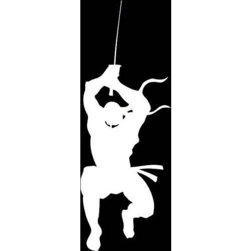 7cm*20cm Funny Ninja Fighter Vinyl Car-styling Car Stickers Decals Black/Silver Accessories