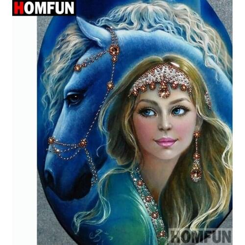 HOMFUN Full Square/Round Drill 5D DIY Diamond Painting "Beauty horse" Embroidery Cross Stitch 3D Home Decor Gift A13195