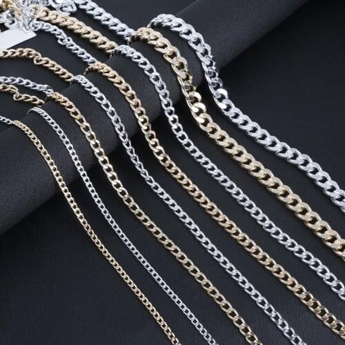 Hot Sale 1M 2M 3M 5M Silver/Gold Aluminum Chain Brass Bulk For Necklace Bracelet DIY Jewelry Findings & Craft Making
