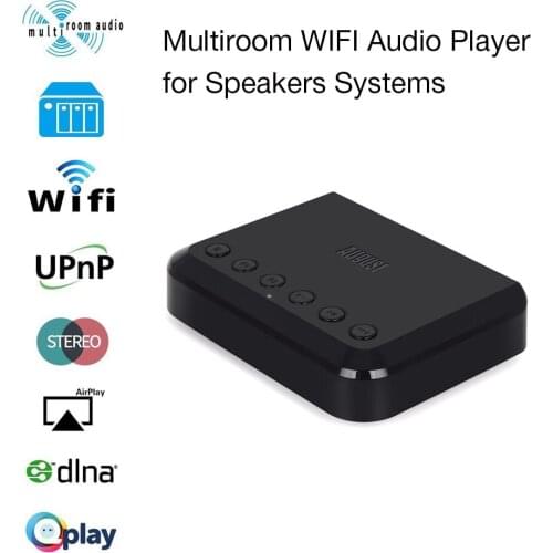 August WR320 Wireless Bluetooth WIFI DLNA Airplay Receiver for Speaker/Amplifier Multiroom Music Audio Adapter with Cable