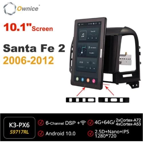 Ownice 10.1 Inch 720P Android 10.0 Car Radio forHyundai Santa Fe 2 2006-2012 GPS Multimedia head Unit Stereo Player Rotatable