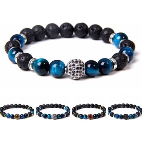 Natural Stone Bead Buddha Bracelets Tiger Eyes Bracelet Pulseras Mujer Men Women Handmade Casual Jewelry for Health Protection