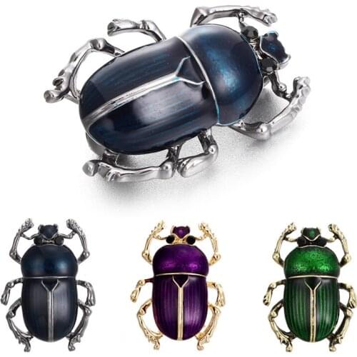 Kids Smooth Enamel Polish Broche Vivid Beetle Brooches For Women Animal Insects Jewelry Hijab Pins Sweater Dress Bijoux Jewelry