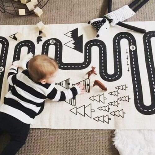Baby Play Mat Baby Games Mats Race track Living Room Carpet Kids Rug Kids Room Decor Cotton 70*180cm