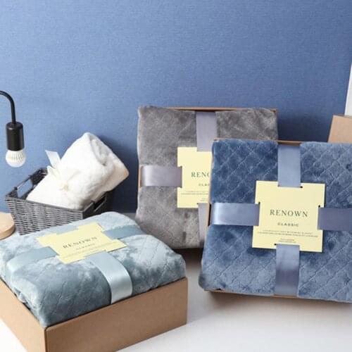 52Flannel Blanket Soft Throw Blanket Plush Bedspread Bed Cover Sofa Quilted Cover Blankets Fleece Home Plaid Blanket On The Bed