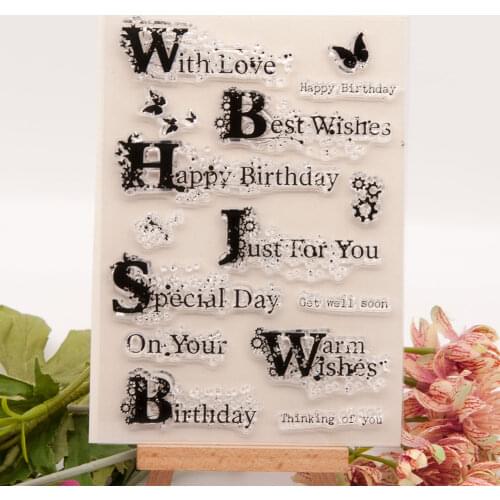 Phrase Birthday Clear Stamps for DIY Scrapbooking Card Transparent Stamp Making Photo Album Paper Crafts Template Handmade Decor