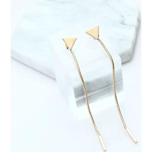 Geometric Triangle Tassel Dangle Earrings Drop Earrings for Women And Girls Fashion Jewelry 2 Pair Of Earrings