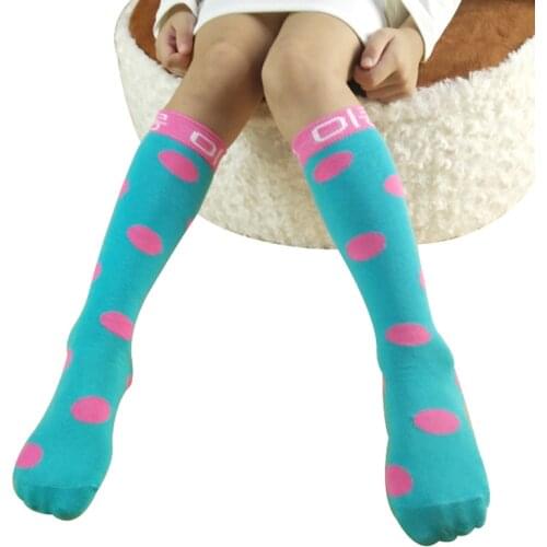 Knee High Socks for Girls Kids Colorful Dots Elastic Children Long Socks Casual Beautiful 3-10 Years