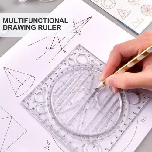 Kaleidoscope Ruler Geometry Quick Drawing Template Multifunctional Drawing Ruler School Office Learning Measuring Ruler Exam