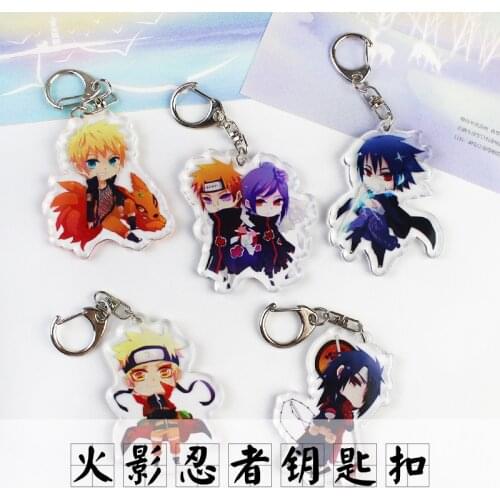 Anime Collection Acrylic Keychain Cartoon Figure Peripheral Ninja Sasuke Itachi Key Ring Pendant
