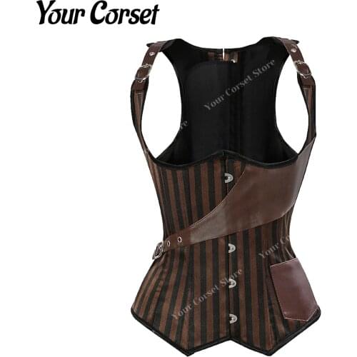 Steampunk Underbust Corset Top Vest Waist Training Vintage Corsets for Women Renaissance Top Plus Size