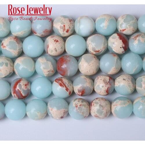 Factory Price Round ShouShan Stone Snakeskin Blue Stone Beads for Jewelry Making 4/6/8/10/12 Mm Pick Size 15 Inches Diy Necklace