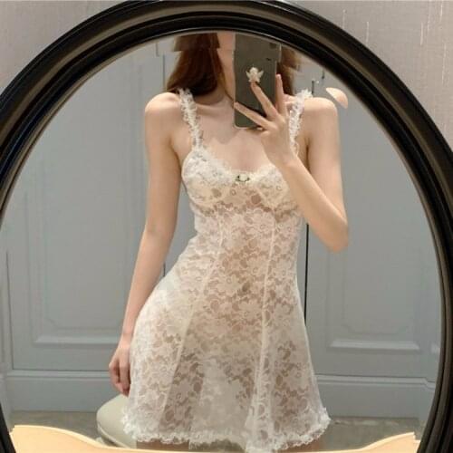 Lace Sexy Slip Nightdress Pajamas Leisure Tops