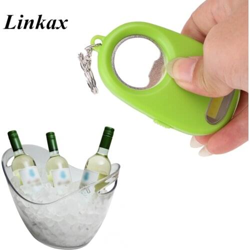 Mini Pocket Keychain Flashlight Emergency Key Finder Lighting With Bottle Beer Opener Function Built in Battery LED Lamp Torch
