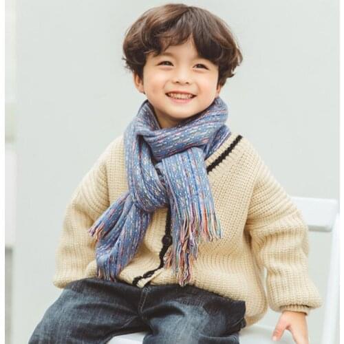 Fashion Children Winter Warm Knitted Scarf Girls Boys Autumn Knitted Tassel Shawl Kids Soft Casual Long Scarf Gifts Bufandas