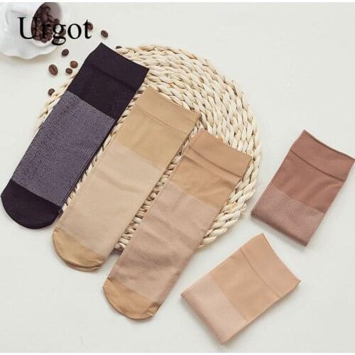 Urgot 5 Pairs Spring Autumn Womens Velvet Thick Plus Cotton Massage Bottom Socks Breathable Non-slip Socks Ladies Short Socks