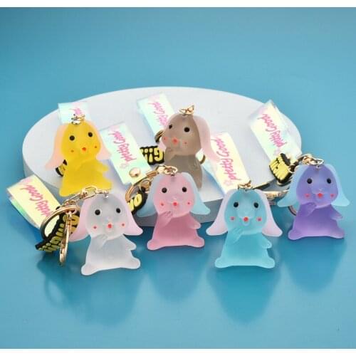 2021 New Cartoon Colorful Dog Keychain Cute Doll Key Chain for Woman/Men/Kids Creative Couple Ins Bag Pendant Car Key Ring