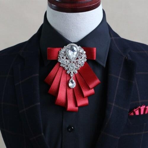New Free Shipping fashion Mens male wedding Korean men groom wedding dress diamond collar tie MC Club on sale Headdress
