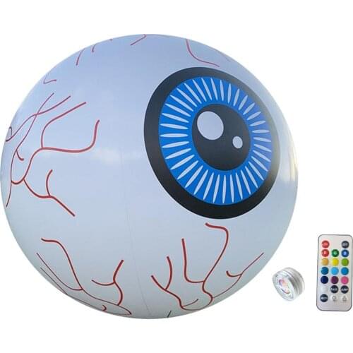 New Halloween Inflatable Eyeballs Decoration Remote Controlled Multicolor LED Colorful LED Balloons Blow Up Lighted Outdoor Toys