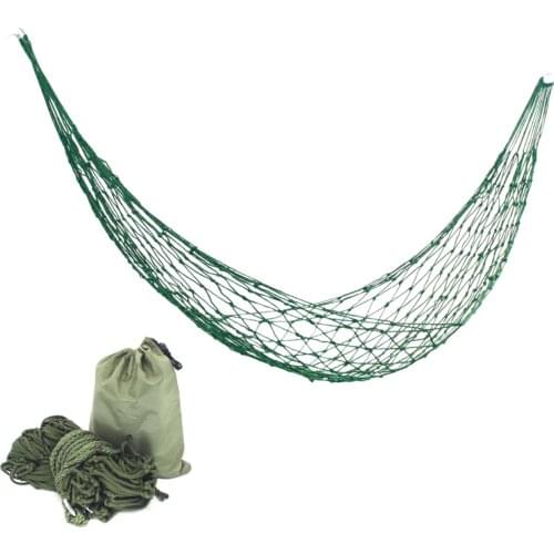 Single People Portable Outdoor Hammock Garden Sports Travel Sleeping Camping Swing Lazy Chair Nylon Rope Hanging Bed 260X80CM