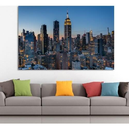 Building City Manhattan New York Skyscraper Wall Decor Posters Canvas Printed Art Home Living Room Decorations Paintings