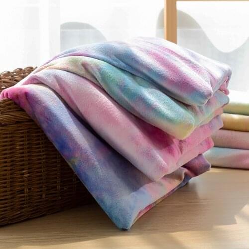 Rainbow Soft Plush Fabric Tie-Dye Winter Fabric For Stage Costumes And Toy Dolls TJ1187