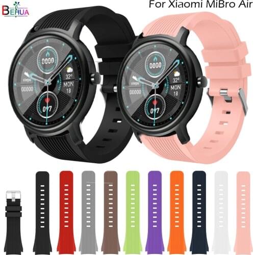 20mm Sport Soft Silicone bracelet Wrist Band For Xiaomi MiBro Air / Haylou LS02 / Amazfit Bip U Smart watch Strap Wristband belt