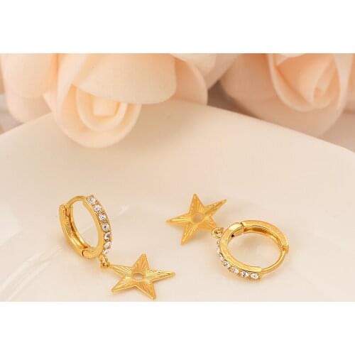 Cz diamond stardrop earring Ethiopian/Nigeria/Kenya /Ghana Gold color Dubai african party wedding bridal Jewelry Mom kids Gifts