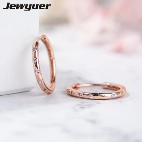 2017 New Droplets Hoop Earrings rose gold earring for women wedding brinco fine silver 925 Memnon jewelry wholesale ER095