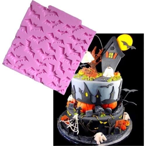 DIY Bat Silicone Mold Halloween Cake Cupcake Fondant Cake Decorating Tools Candy Clay Chocolat Moulds Cake Tools