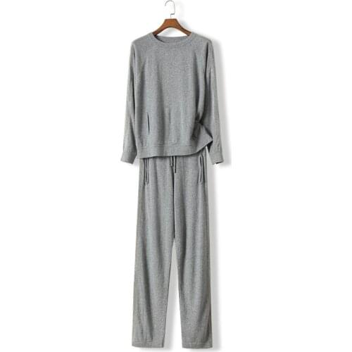 2020 Wool Special Offer Pull Poncho Women Sweater New Cashmere Suit Heavy Industry Staple Mink Velvet Knitted Pants Two Sets Of