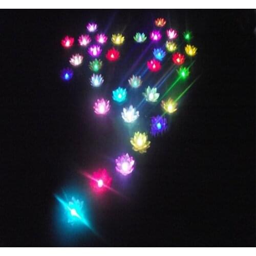 New LED Colorful Changed Artificial Luminous lotus flower Lamp Lanterns floating pool decorations night light party supplies