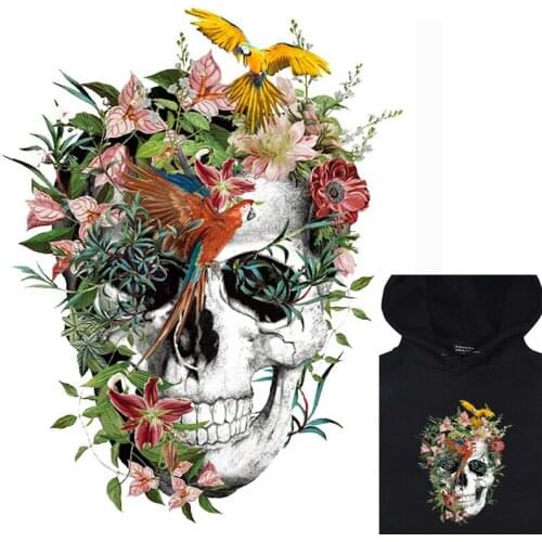 DIY Punk Heat Transfers For Clothing Vinyl Stickers Skull Iron On Transfer For Garment Thermal Transfers Applique Badge Decor