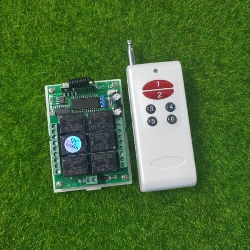 Universal 433mhz DC 12V 6 channel RF Wireless radio Remote Control switch system Receiver Transmitter lighting power on