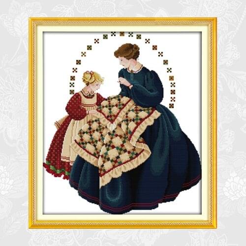 Embroidery Women Paintings Cross Stitch Printed Canvas DIY Handmade Embroidery Sets for Needlework DMC Cotton Thread Crafts