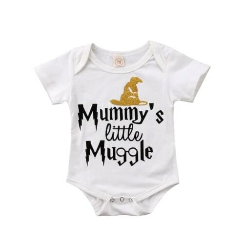 Newborn Infant Baby Boy Girl Short Sleeve Funny Letter Romper Jumpsuit Sunsuit Cotton Clothes