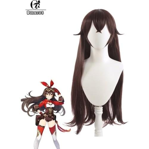ROLECOS Amber Cosplay Wig Game Genshin Impact Amber Cosplay Wig Women 80cm Headwear Long Hair Synthetic Hair Heat Resistant