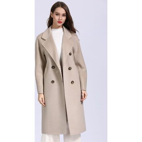 Fashion 100% Wool Coat Winter Korean Style Long Coat Women Autumn Ladies Coats and Jackets Womens Clothing Abrigo Mujer WPY1340
