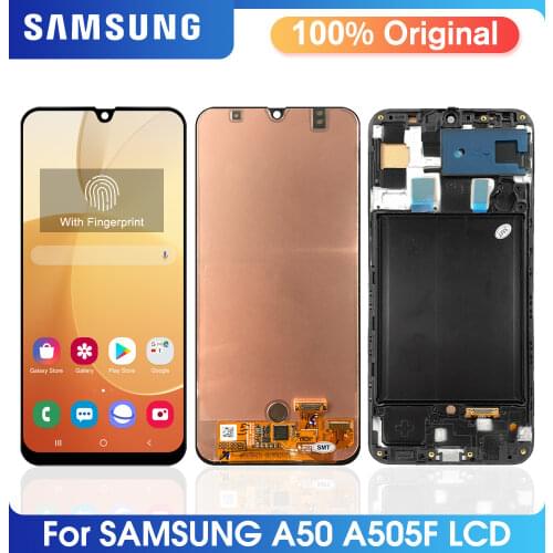 6.4" Super AMOLED Samsung Galaxy A50 LCD Display Touch Screen Digitizer Mobile Screen SM-A505F A505FN A505GN A505G A505FM A505YN