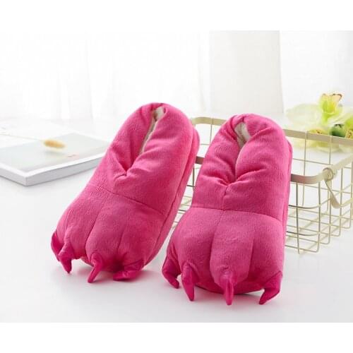 Winter Dinosaur Claw Slippers Children Cute Soft Slippers for Children Home Kids Paw Slippers Animals Shoes Indoor Shose
