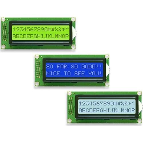 16PIN LCD 1602 Screen SPLC44780C Controller Yellow Green Backlight 5V Parallel Interfac