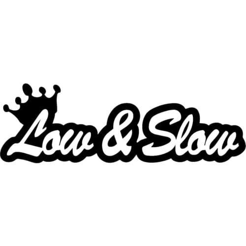17.8CM*6.1CM Low and Slow Funny JDM Vinyl Decal Sticker Car Window Car Stickers Car Styling Accessories Black Sliver C8-1218