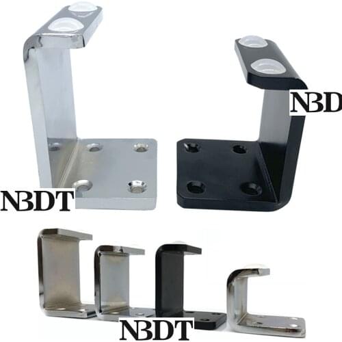 2Pcs/Lot Silver Matte Black Heavy-duty Carbon Steel Cabinet Sofa Cupboard Cabinet Furniture Bed Feet Leg C shape