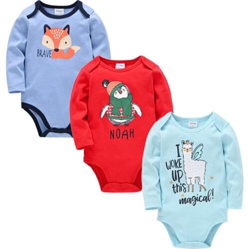 2021 Unisex Baby Bodysuit Cool Print 100% Cotton Long Sleeve Autumn Spring Alpaca Boy Girl Clothes ropa bebe Infant Jumpsuit